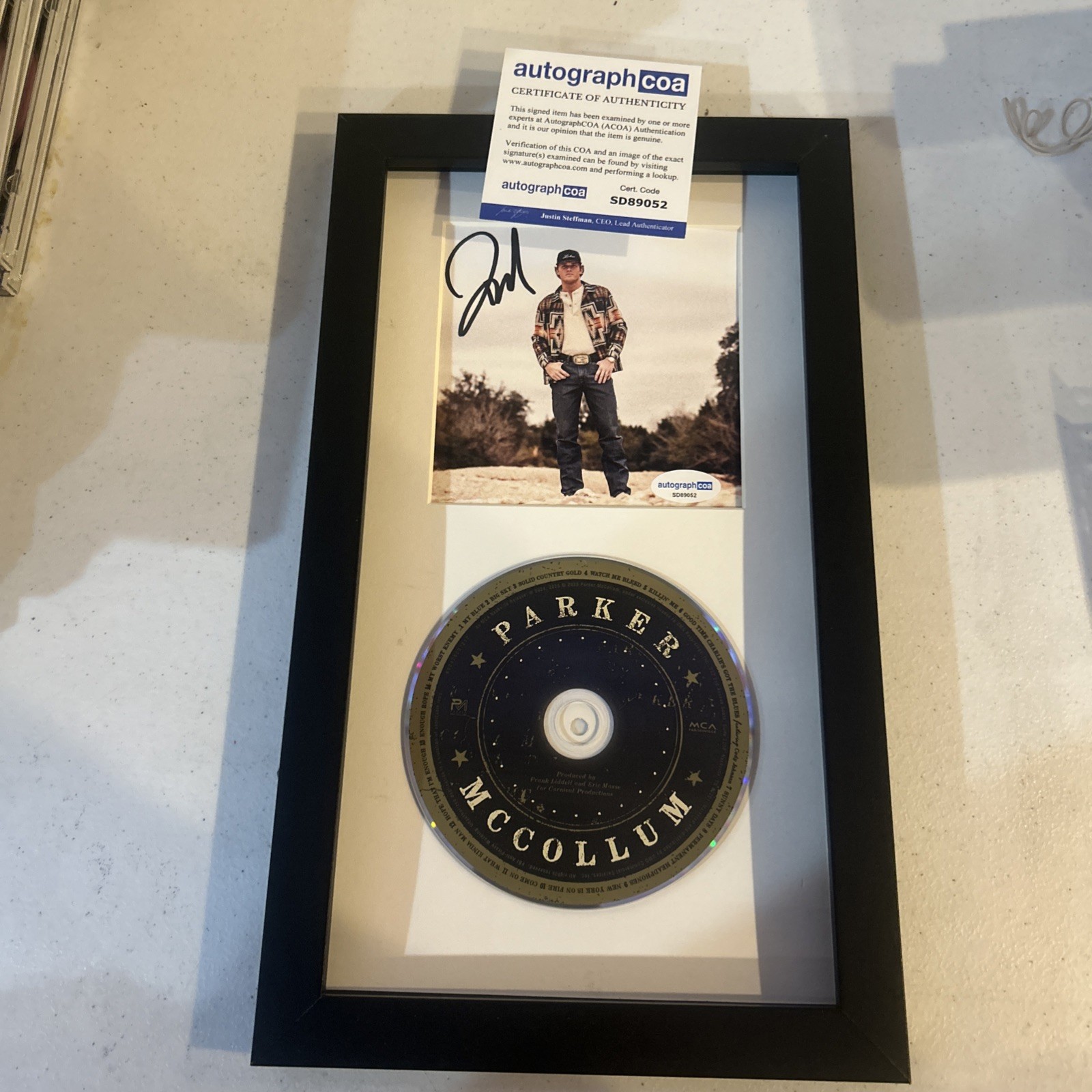 PARKER MCCOLLUM SIGNED AUTOGRAPH FRAMED CD DISPLAY ACOA SELF TITLED COUNTRY STAR