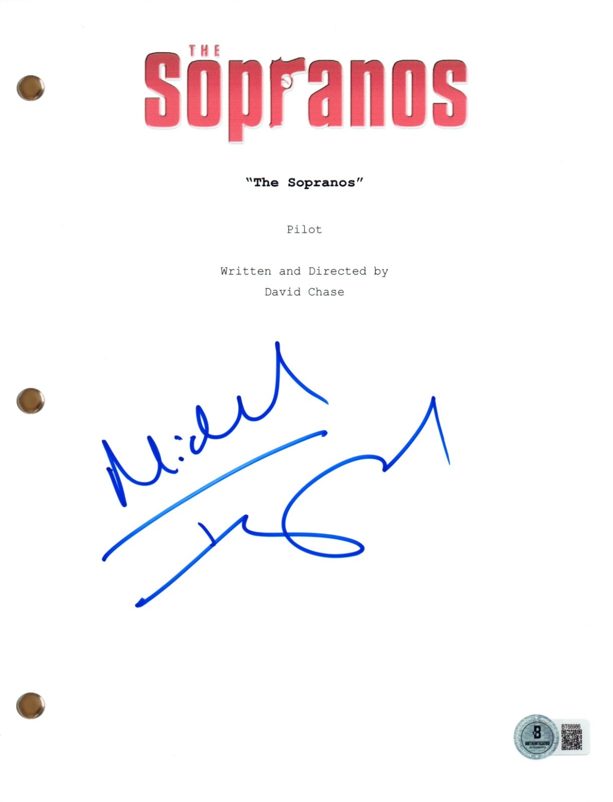 Michael Imperioli The Sopranos Signed Autograph Pilot Script Screenplay BAS COA