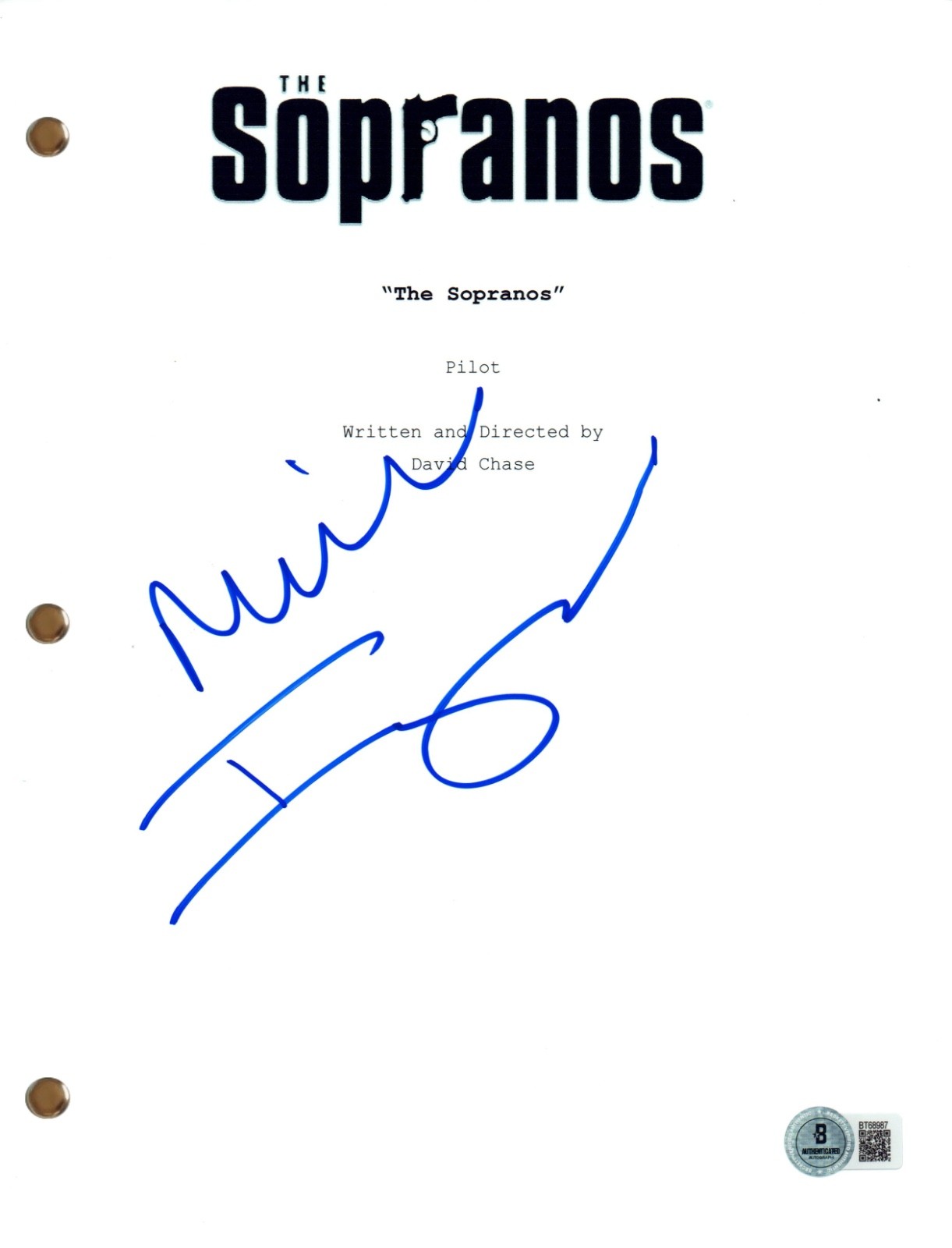 Michael Imperioli The Sopranos Signed Autograph Pilot Script Screenplay BAS COA