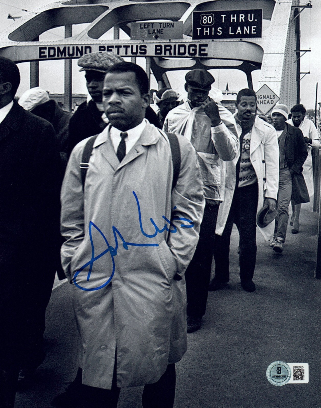 John Lewis Signed Autograph 8x10 Photo Civil Rights Selma March MLK Beckett COA