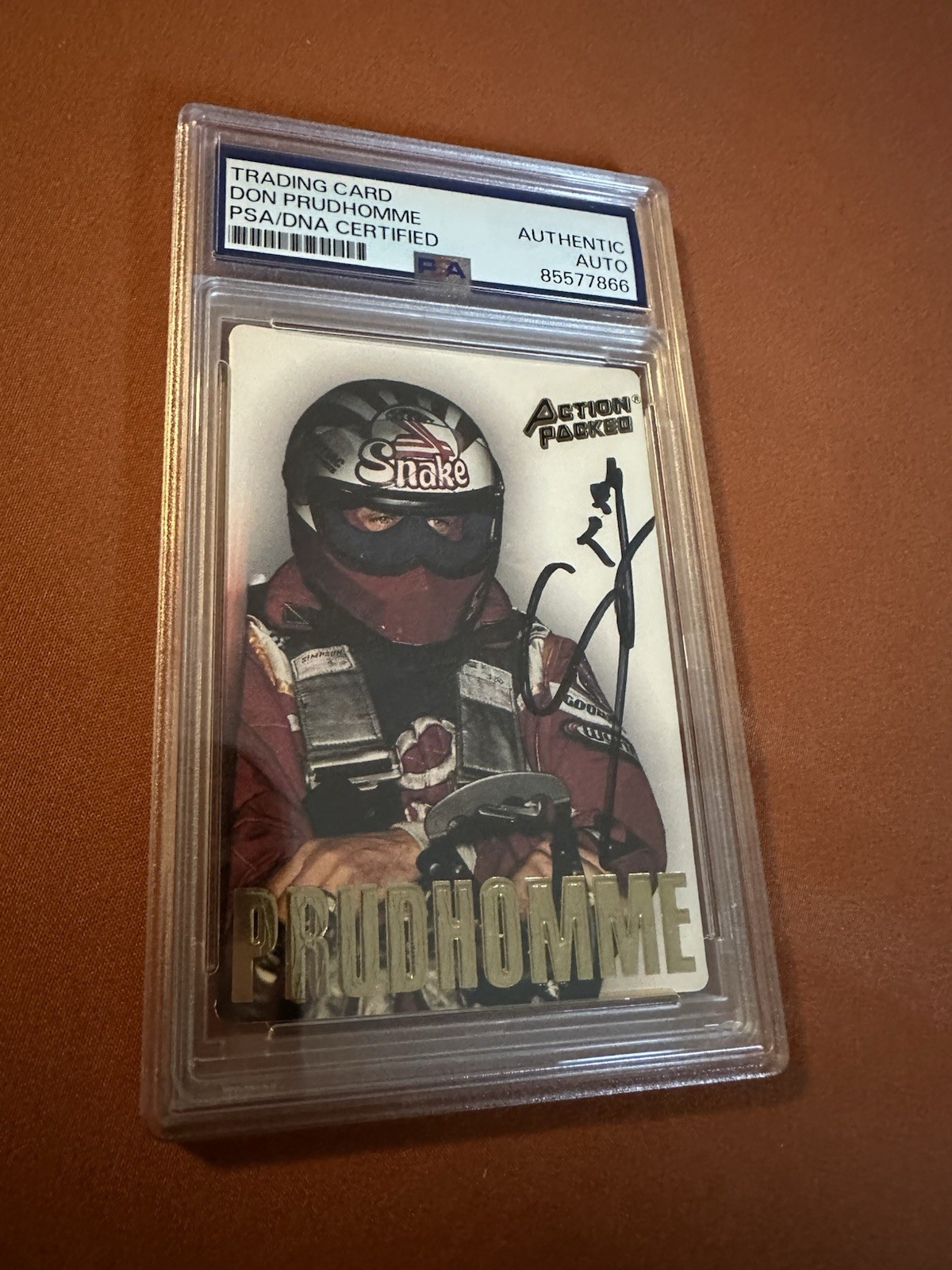 Don Prudhomme Signed 1994 Action Packed Card #36 PSA /DNA Slab COA Snake