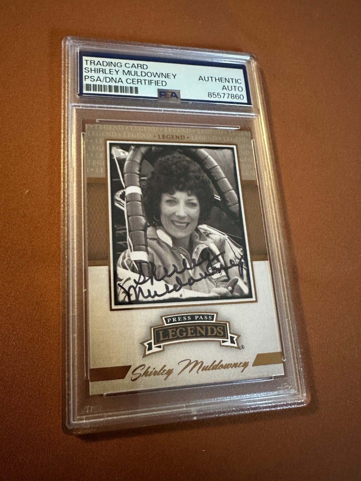 Shirley Muldowney Signed 2013 Press Pass Legends Card #24 PSA /DNA Slab COA