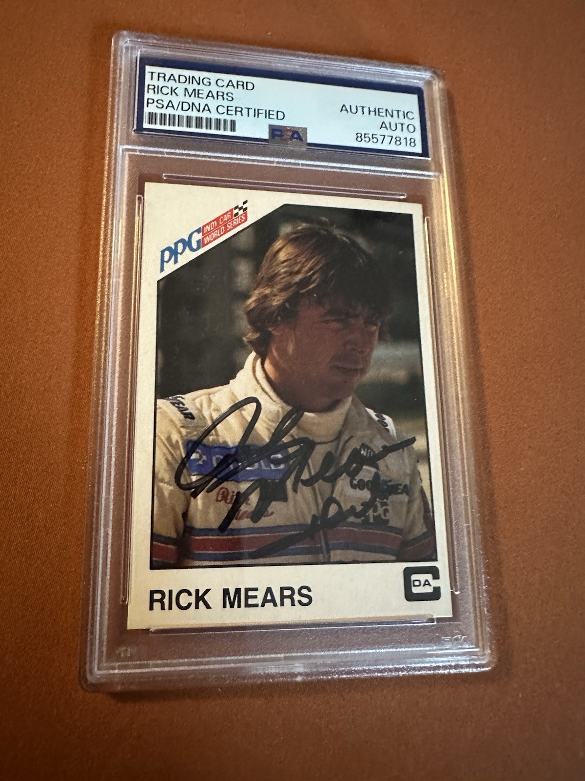 Rick Mears Signed 1983 PPG Indy Car Card #1 PSA /DNA COA RC Rookie