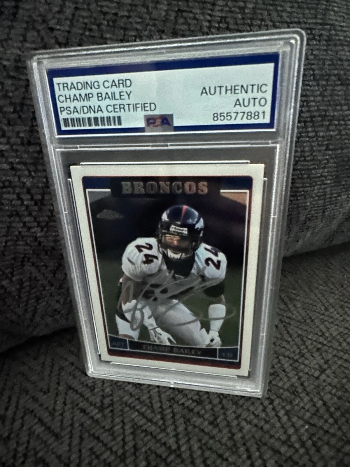 Champ Bailey Signed 2006 Topps Chrome Football #138 Card PSA /DNA Slab COA