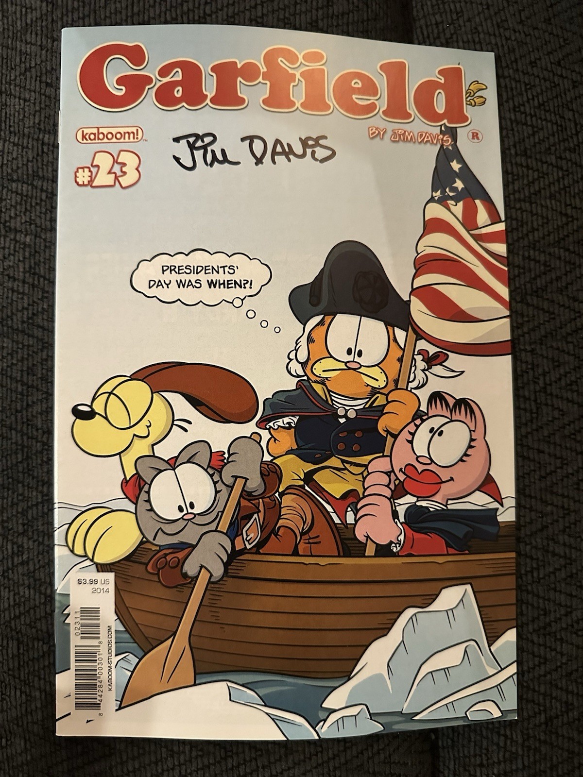 Jim Davis Signed Garfield Magazine Cartoons Kaboom Comic Book