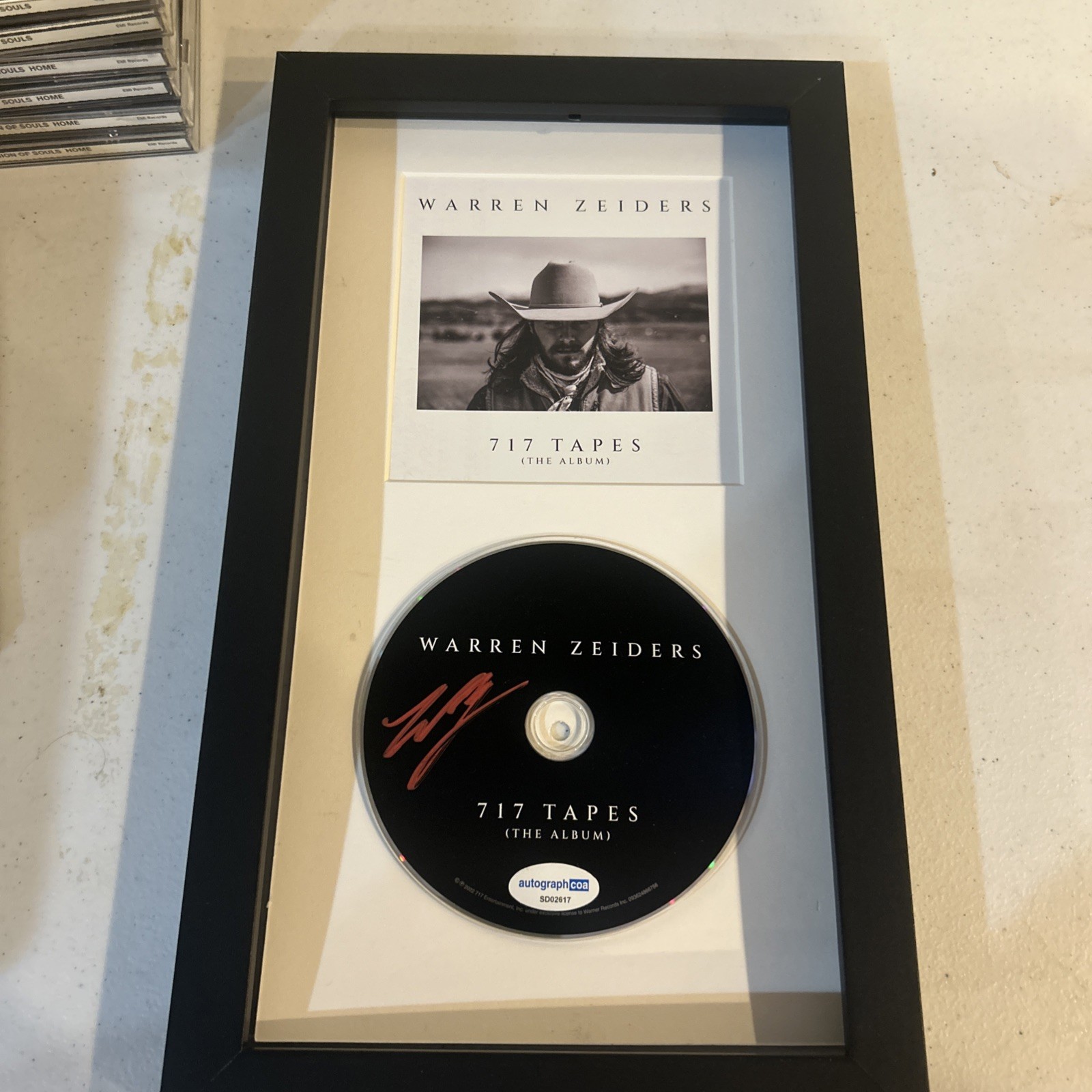 WARREN ZEIDERS SIGNED AUTOGRAPH FRAMED CD DISPLAY ACOA 717 TAPES COUNTRY