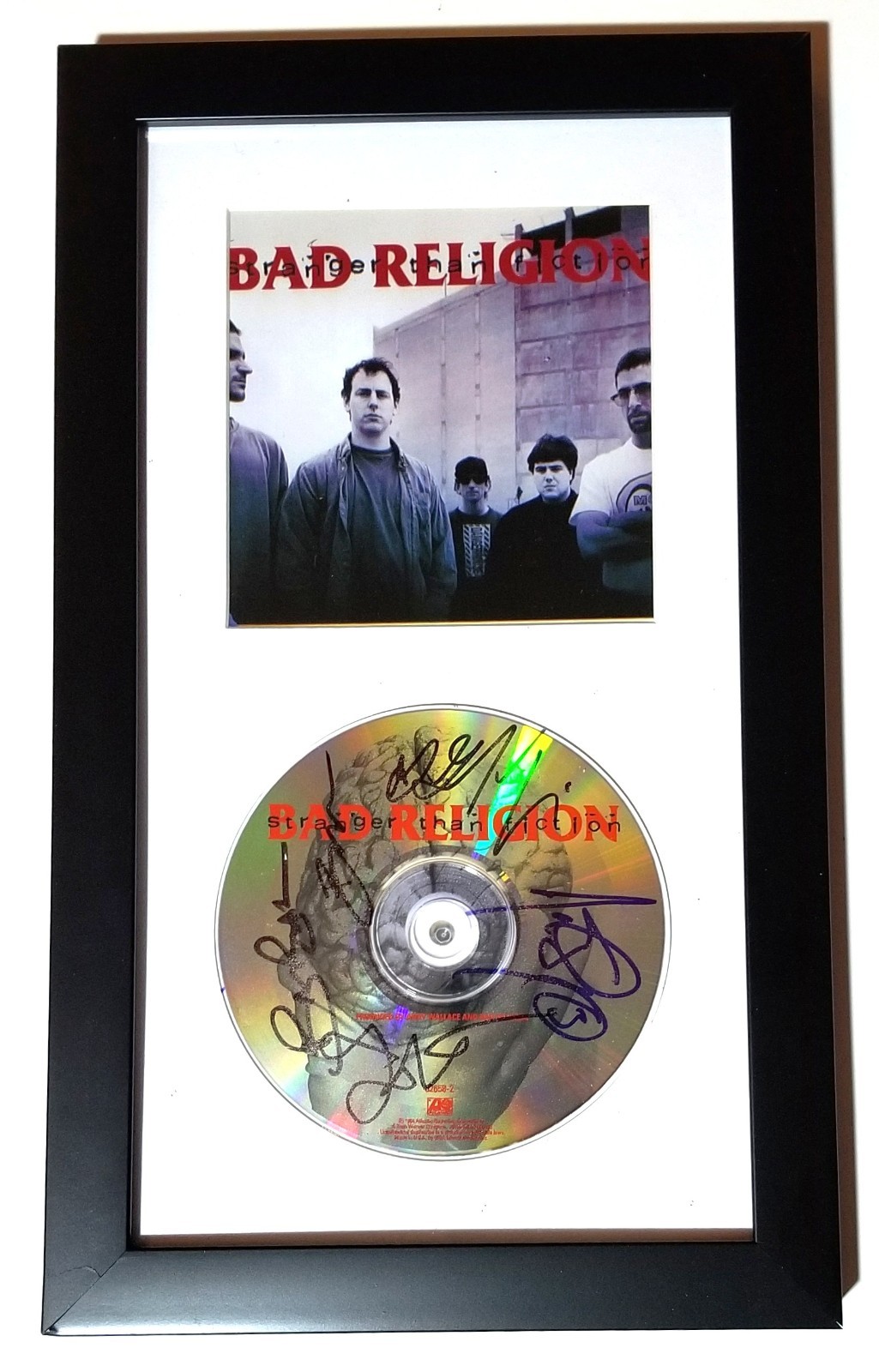 Bad Religion hand SIGNED Stranger Than Fiction CD Framed Display COA Autographed