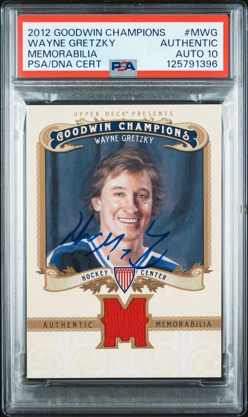 2012 UD Goodwin Champions Wayne Gretzky Signed Memorabilia PSA GEM MT 10 AUTO