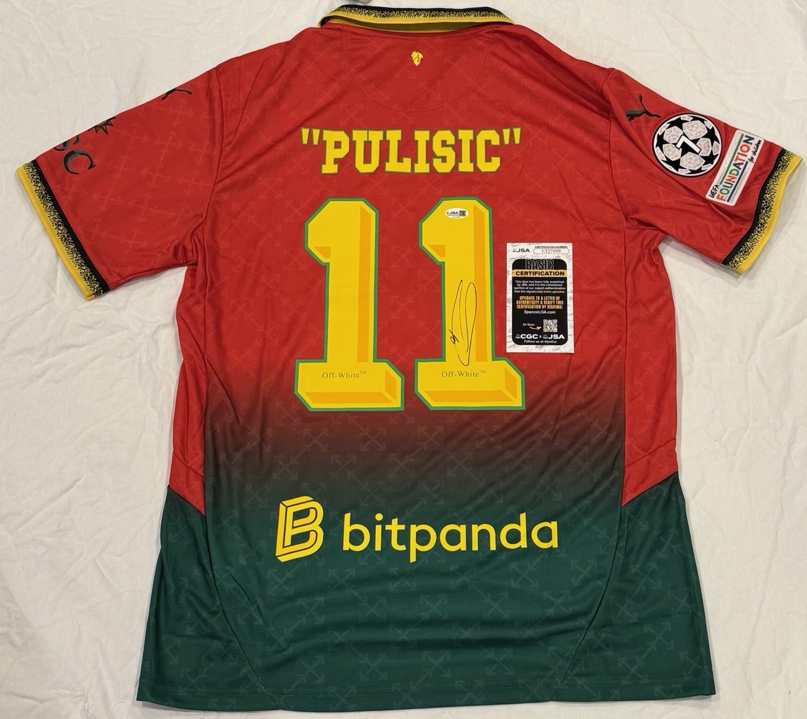 Christian Pulisic Signed Autographed AC Milan Soccer Jersey Off White JSA COA