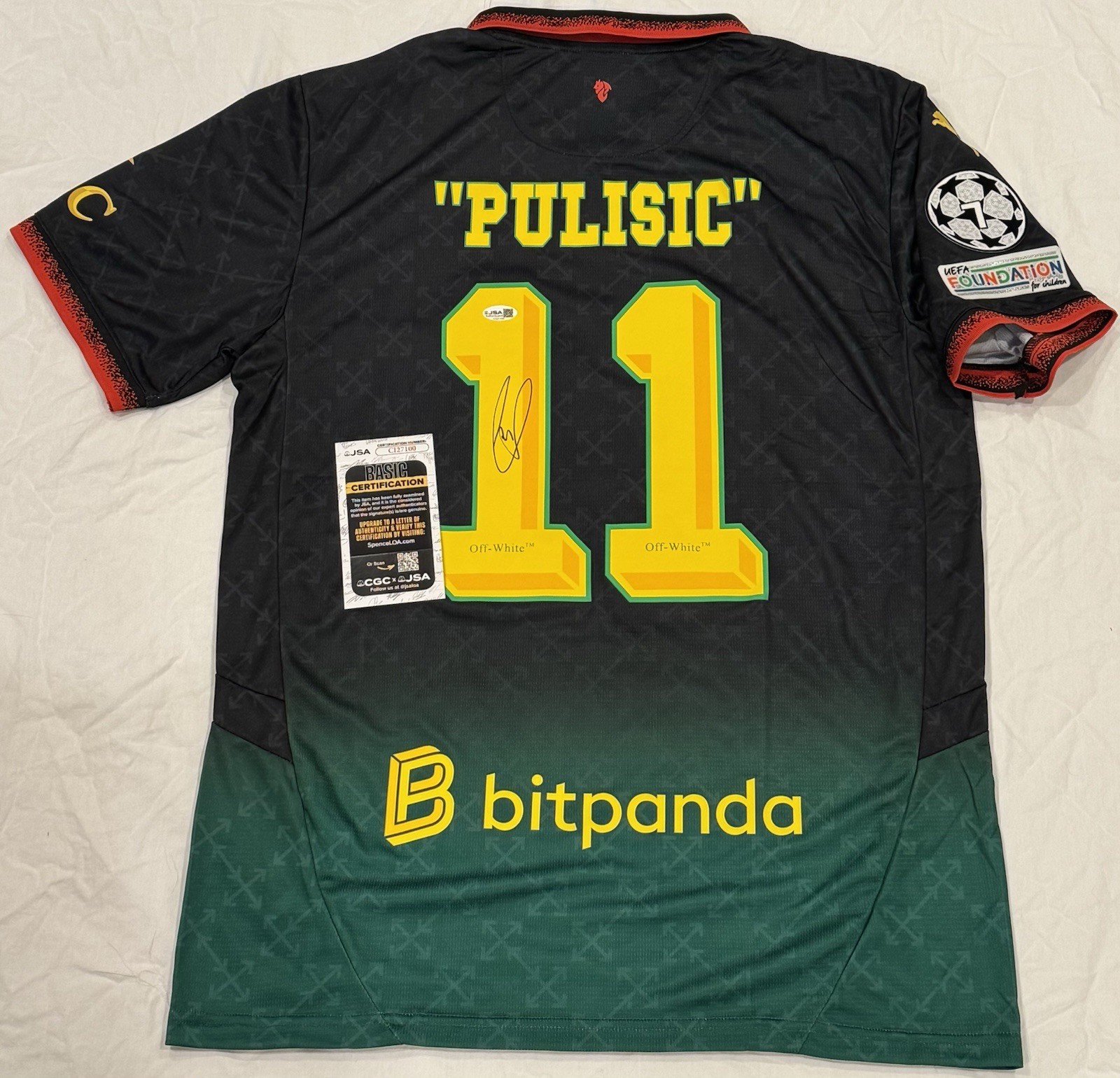 Christian Pulisic Signed Autographed AC Milan Soccer Jersey Off White JSA COA