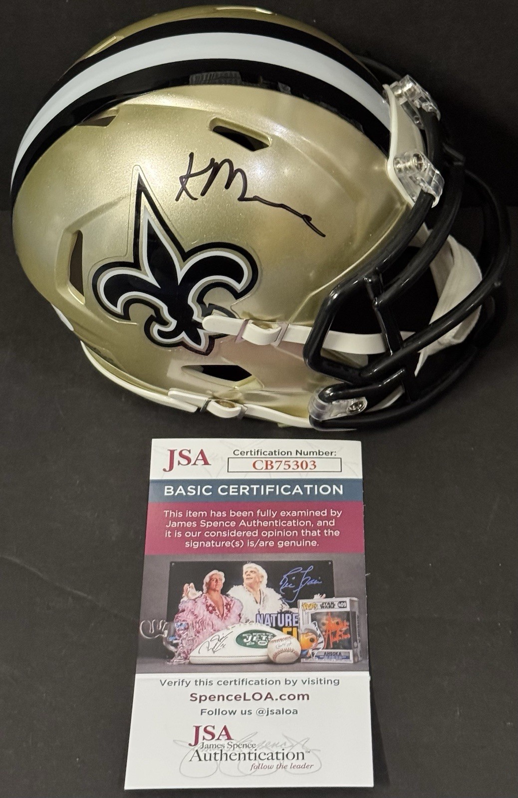 Kellen Moore Signed Autographed New Orleans Saints Mini Helmet JSA COA