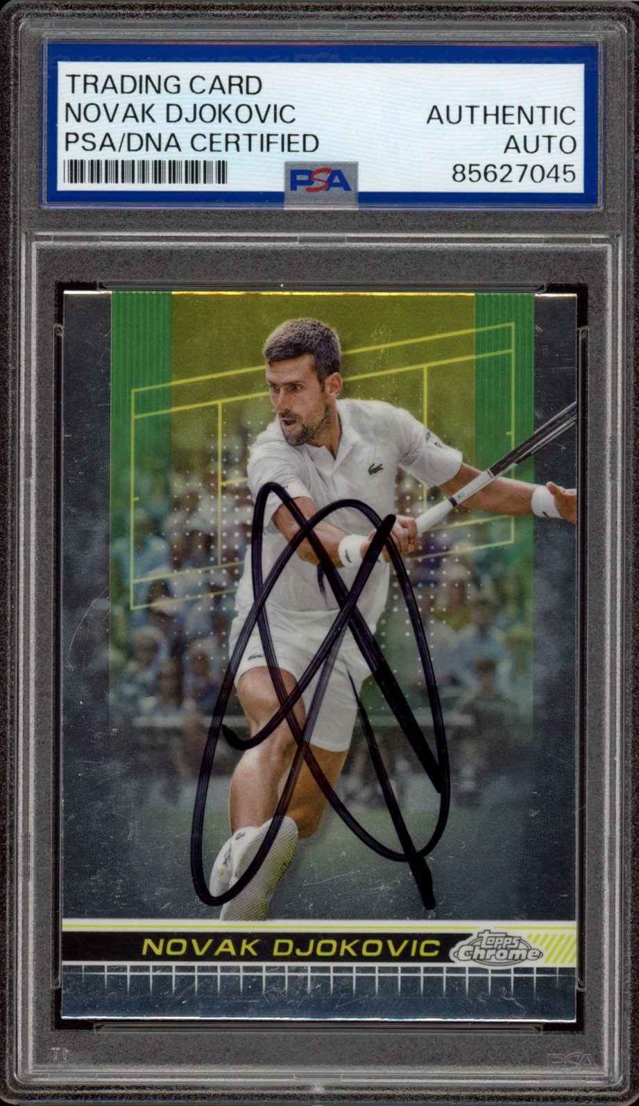 2024 Topps Chrome #1 Novak Djokovic Signed Tennis Card PSA/DNA AUTO ATP GOAT