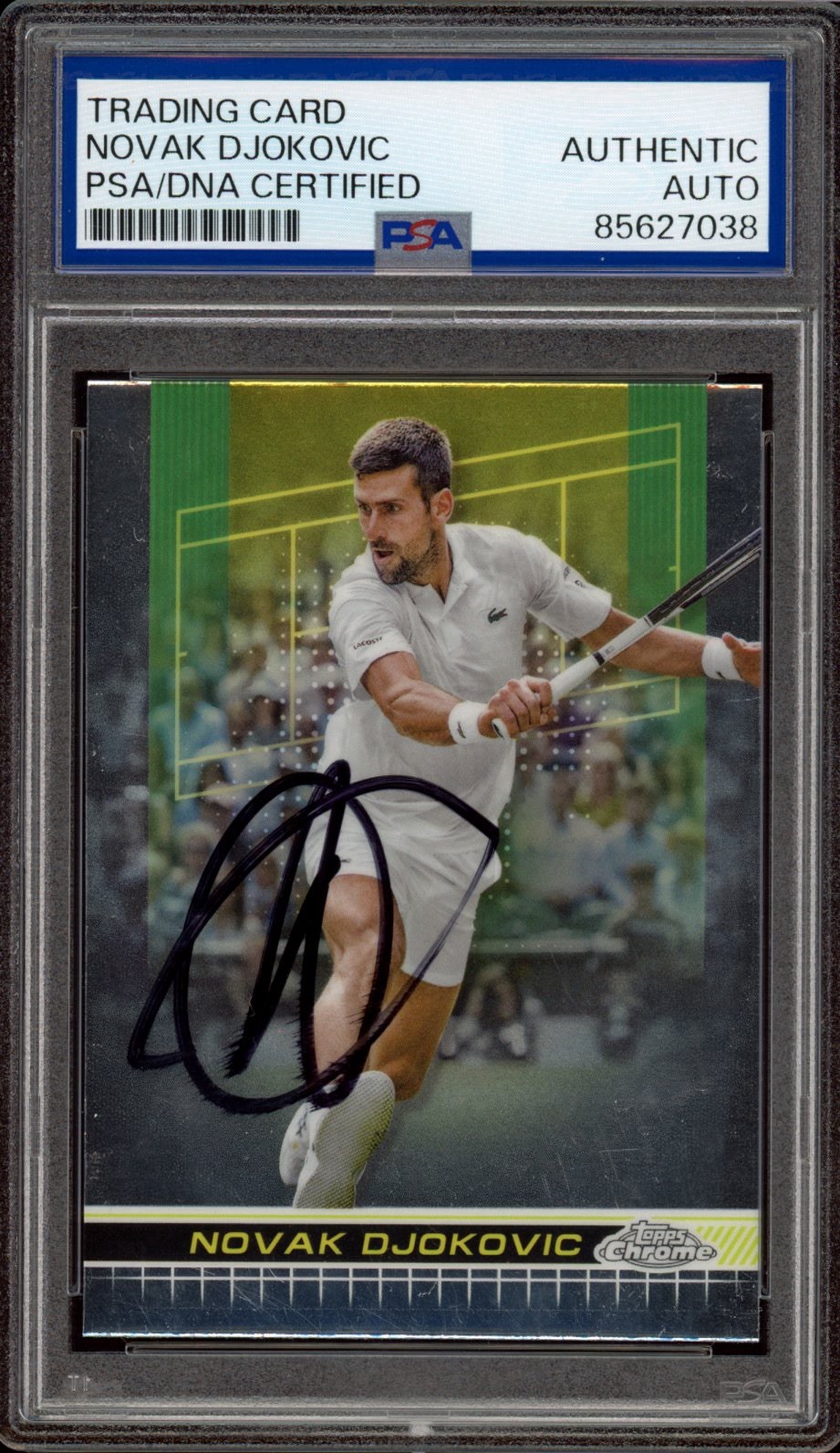 2024 Topps Chrome #1 Novak Djokovic Signed Tennis Card PSA/DNA AUTO ATP GOAT