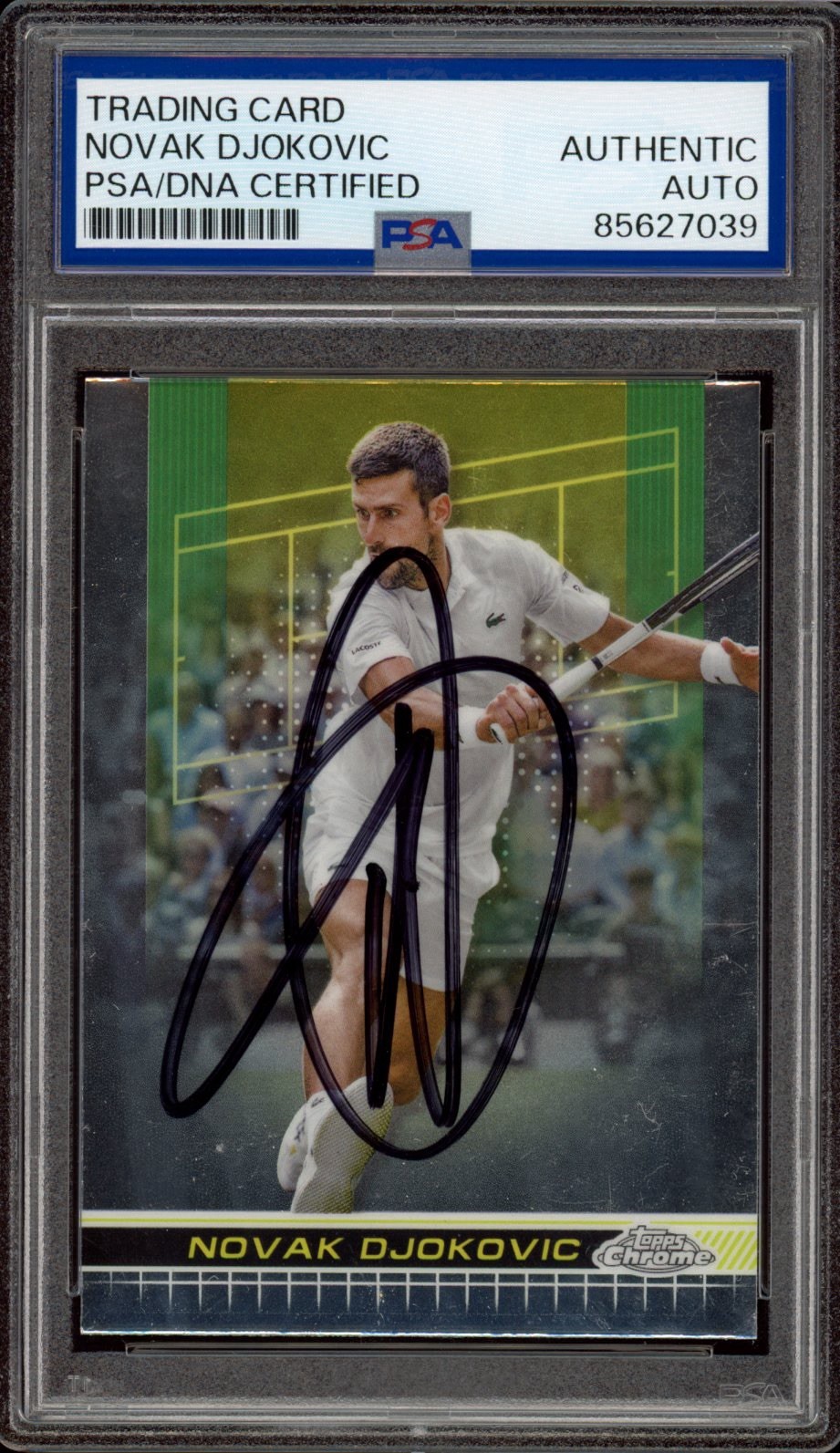 2024 Topps Chrome #1 Novak Djokovic Signed Tennis Card PSA/DNA AUTO ATP GOAT