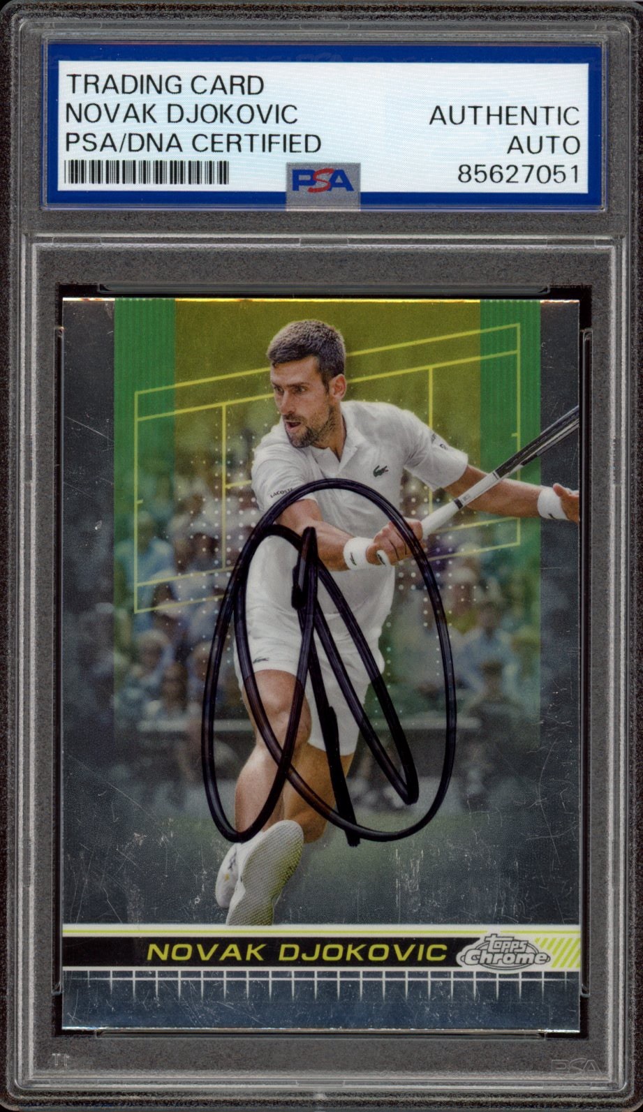 2024 Topps Chrome #1 Novak Djokovic Signed Tennis Card PSA/DNA AUTO ATP GOAT