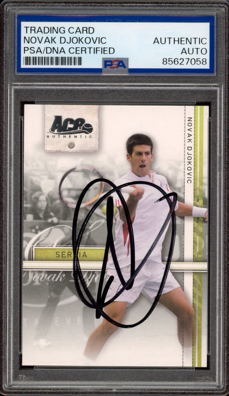 2007 Ace Authentic #16 Novak Djokovic Signed Straight Sets Rookie Card PSA AUTO