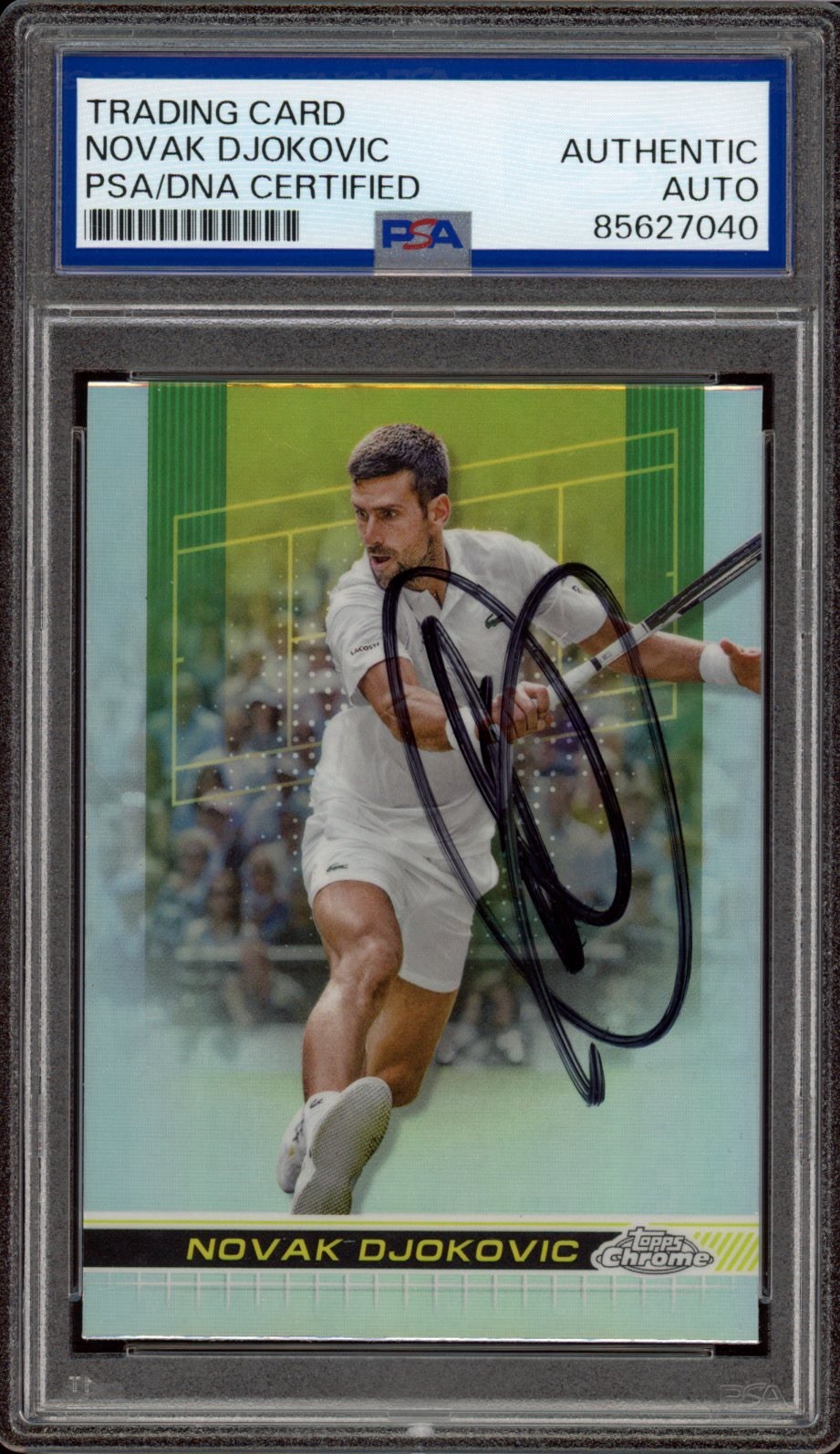 2024 Topps Chrome #1 Novak Djokovic Signed Refractor Tennis Card PSA/DNA AUTO