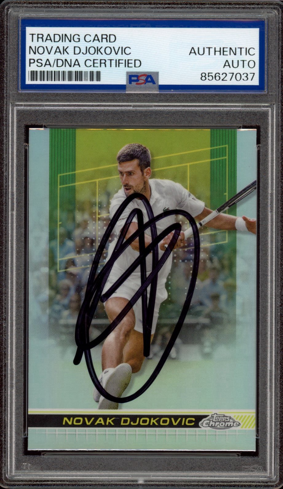 2024 Topps Chrome #1 Novak Djokovic Signed Refractor Tennis Card PSA/DNA AUTO