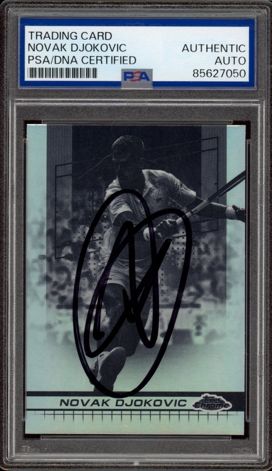 2024 Topps Chrome Novak Djokovic Signed Negative Refractor Tennis Card PSA AUTO
