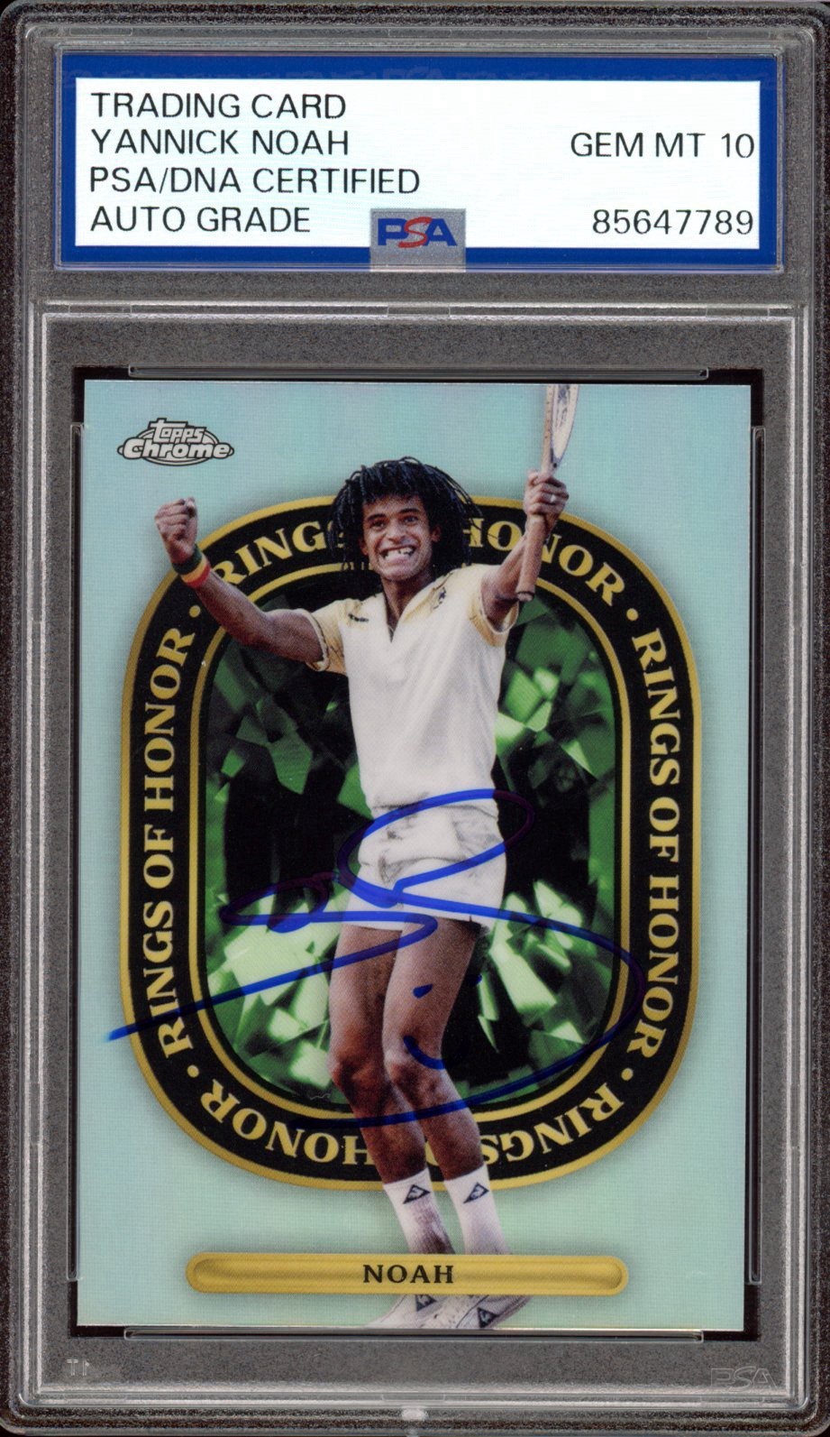 2021 Topps Chrome Yannick Noah Signed Tennis Ring Of Honor Card PSA GEM 10 AUTO