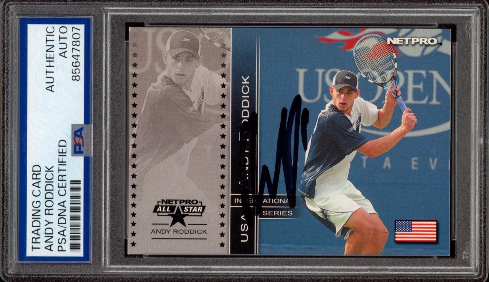 2003 NetPro #81 Andy Roddick Signed International Series Rookie Card PSA AUTO RC