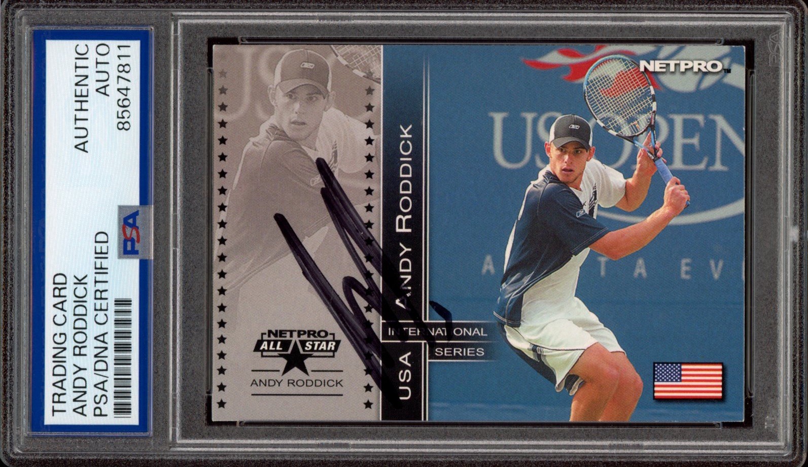 2003 NetPro #81 Andy Roddick Signed International Series Rookie Card PSA AUTO RC