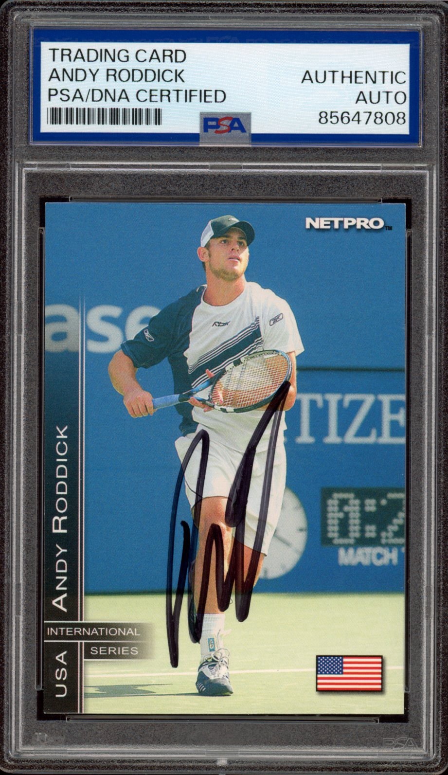 2003 NetPro #1 Andy Roddick Signed International Series Rookie Card PSA AUTO RC