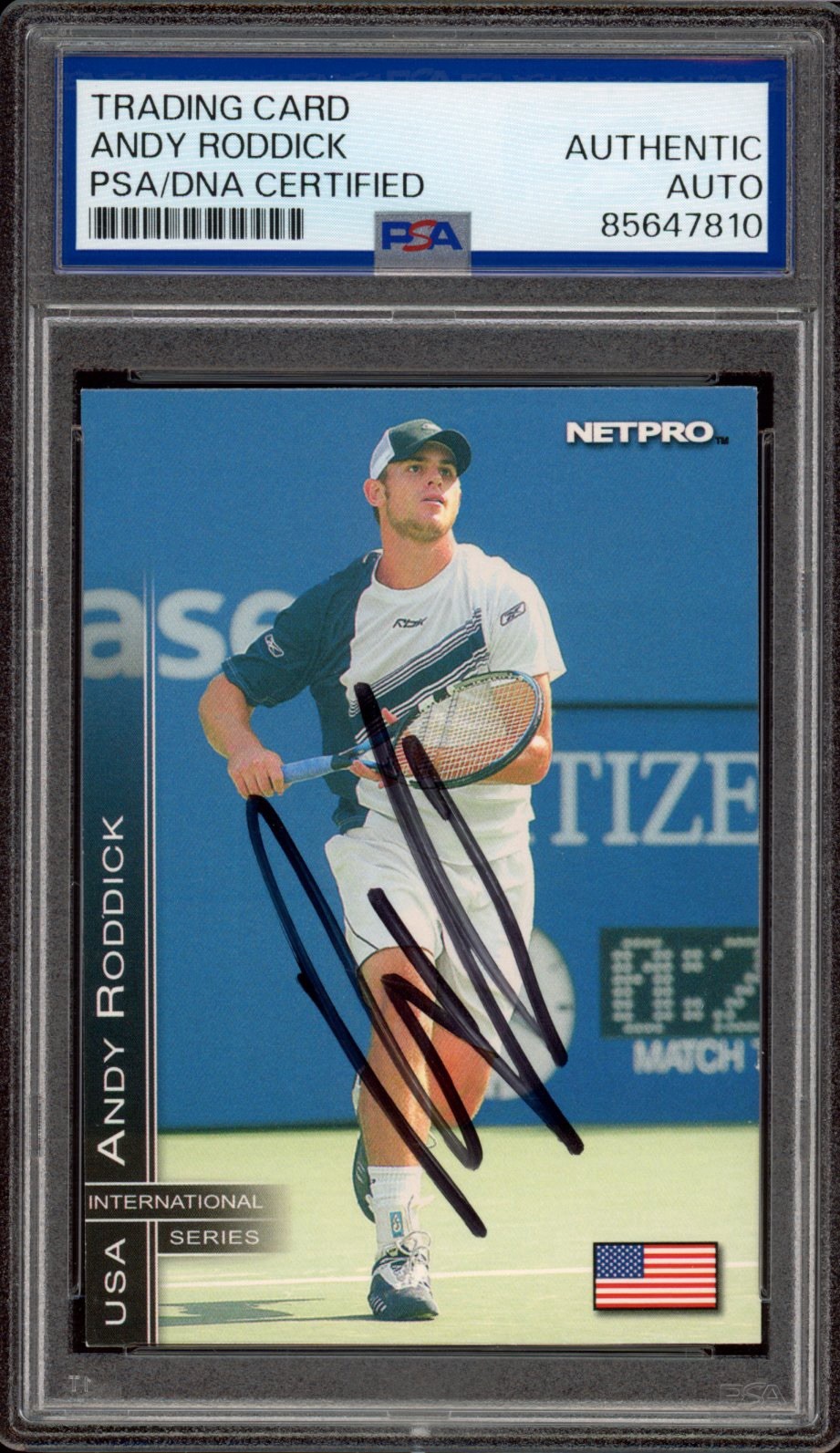 2003 NetPro #1 Andy Roddick Signed International Series Rookie Card PSA AUTO RC
