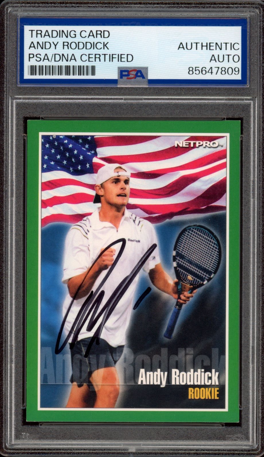 2001 NetPro #1 Andy Roddick Signed USA Tennis Rookie Card PSA/DNA AUTO RC