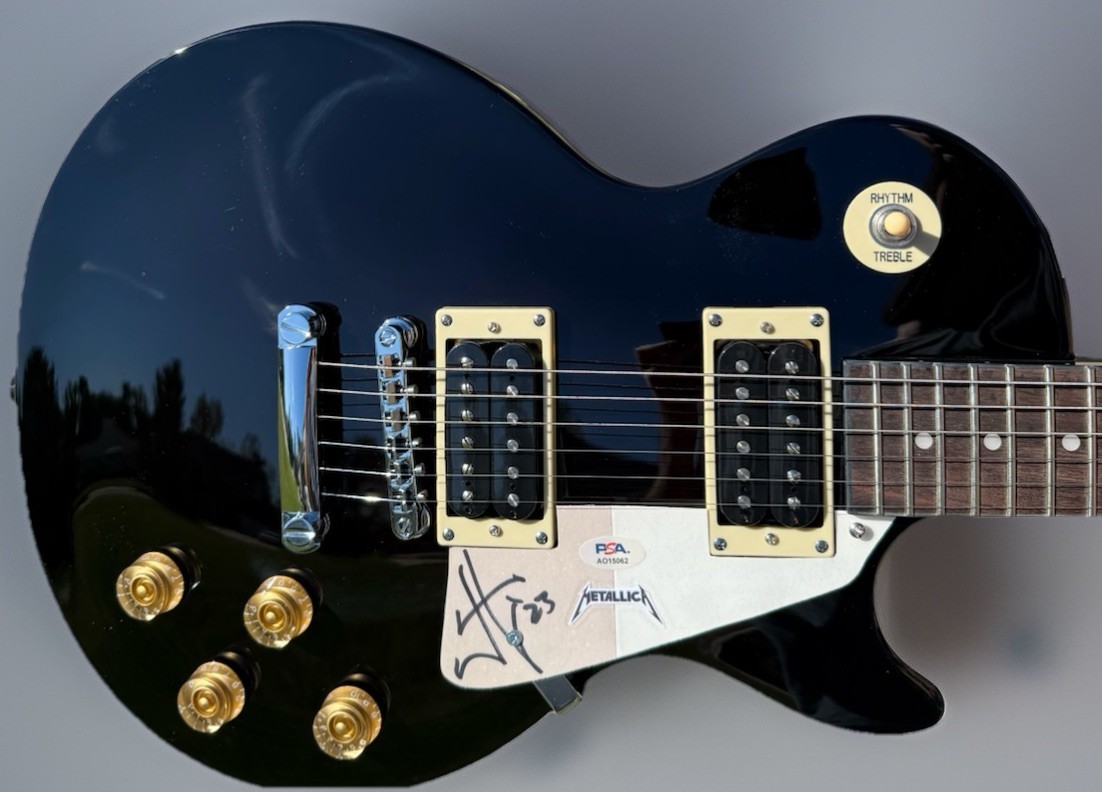 James Hetfield Autographed Metallica Les Paul Epiphone Electric Guitar PSA/DNA