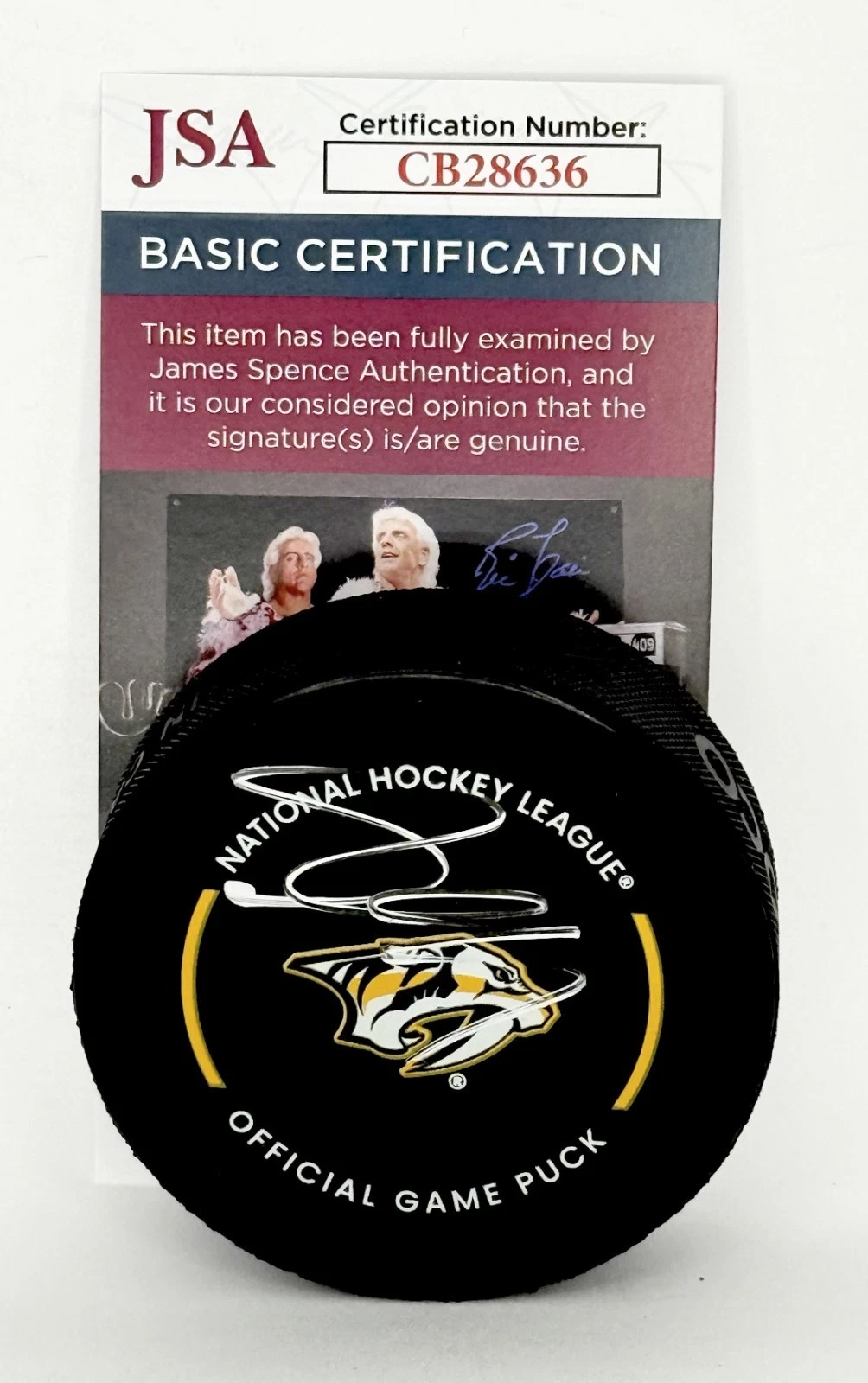 Filip Forsberg signed Nashville Predators Official Game Puck autographed JSA