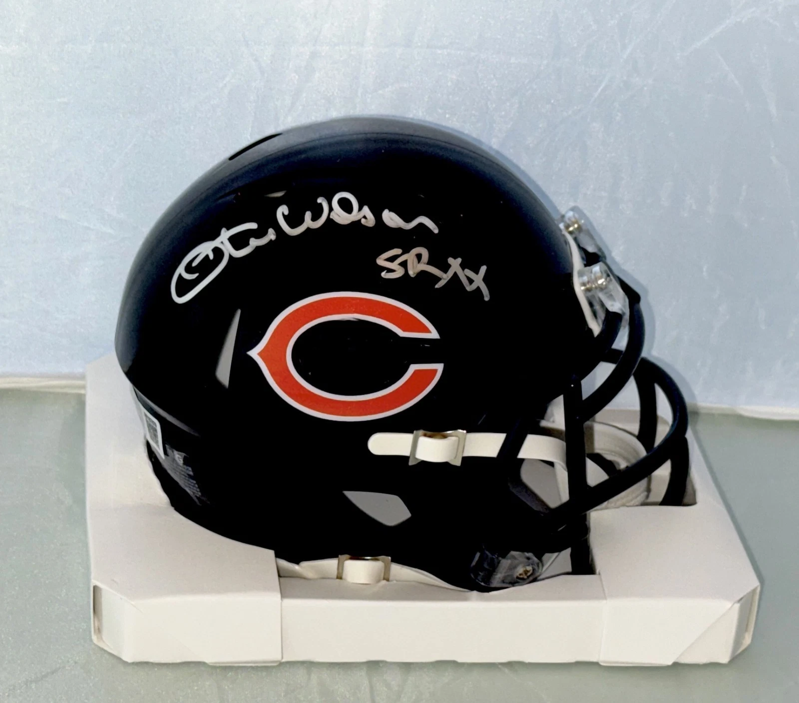 Otis Wilson signed Chicago Bears mini helmet W/ SB XX Inscrip Beckett Witnessed