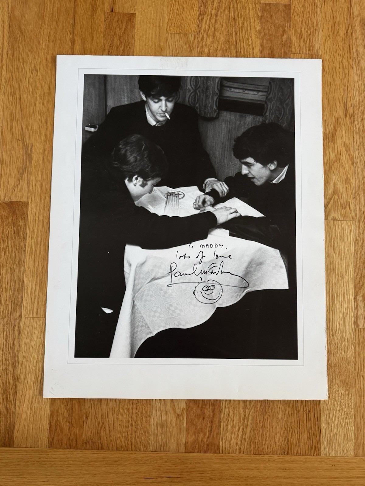 Rare Paul McCartney Signed Autographed 19 x 23 Lithograph JSA Beatles W/ Drawing