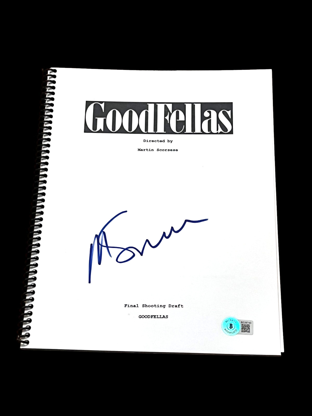 MARTIN SCORSESE SIGNED AUTOGRAPH MOVIE SCRIPT GOODFELLAS BECKETT BAS COA D