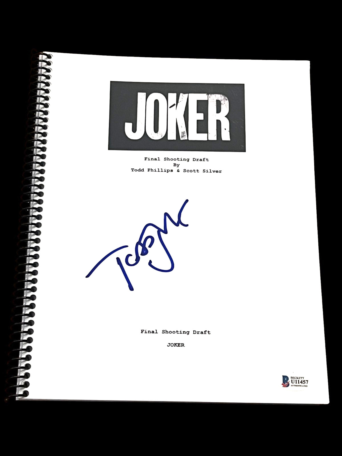 TODD PHILLIPS SIGNED AUTOGRAPH MOVIE SCRIPT THE JOKER BECKETT BAS COA D
