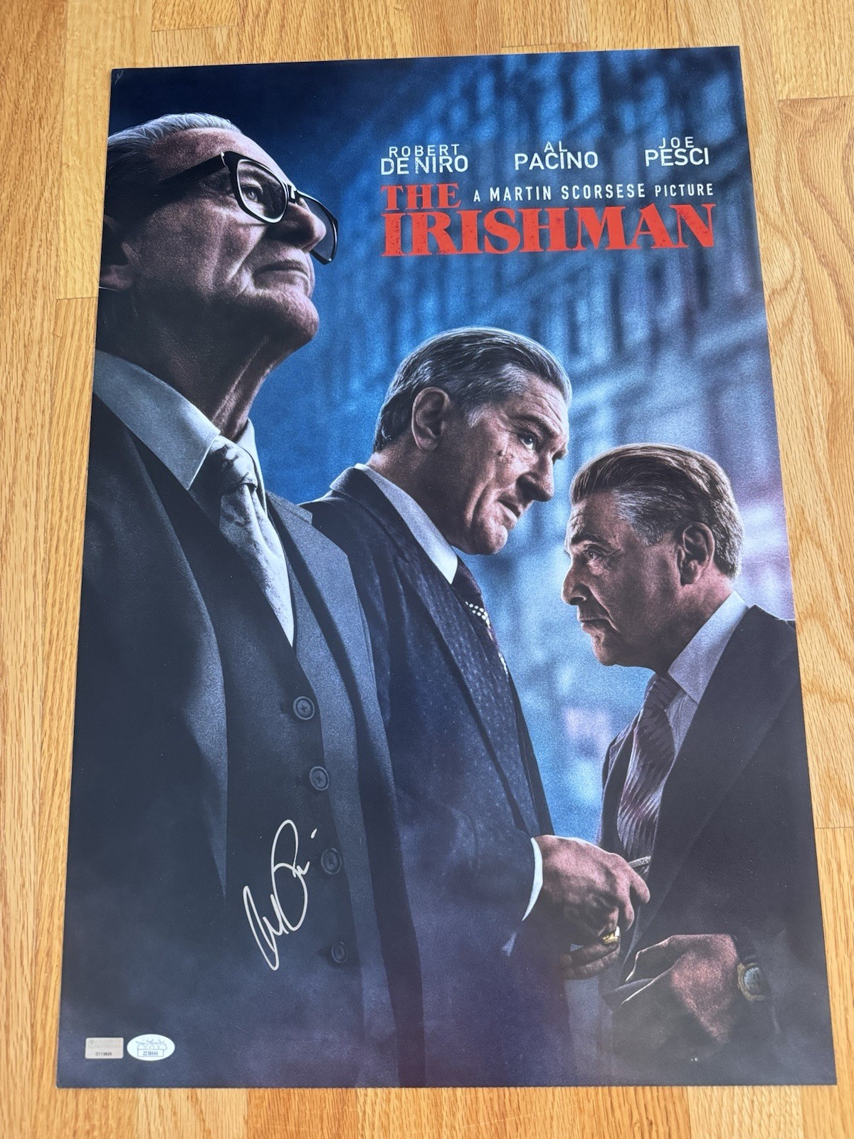 Fantastic Al Pacino SIGNED AUTOGRAPHED The Irishman Poster JSA LOA Celebrity Au