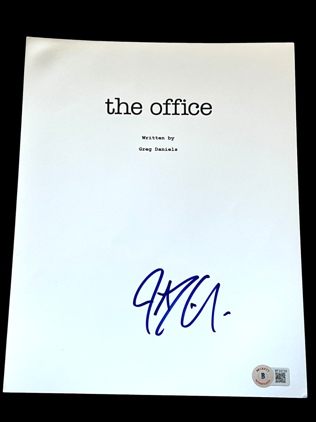 JOHN KRASINSKI SIGNED AUTOGRAPH SCRIPT THE OFFICE TELEVISION BECKETT BAS E