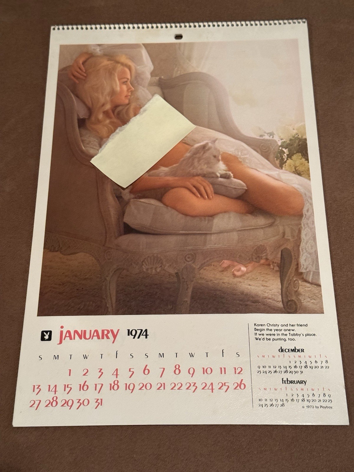 VINTAGE 1974 PLAYBOY DESK CALENDAR COLLECTIBLE MEMORABILIA