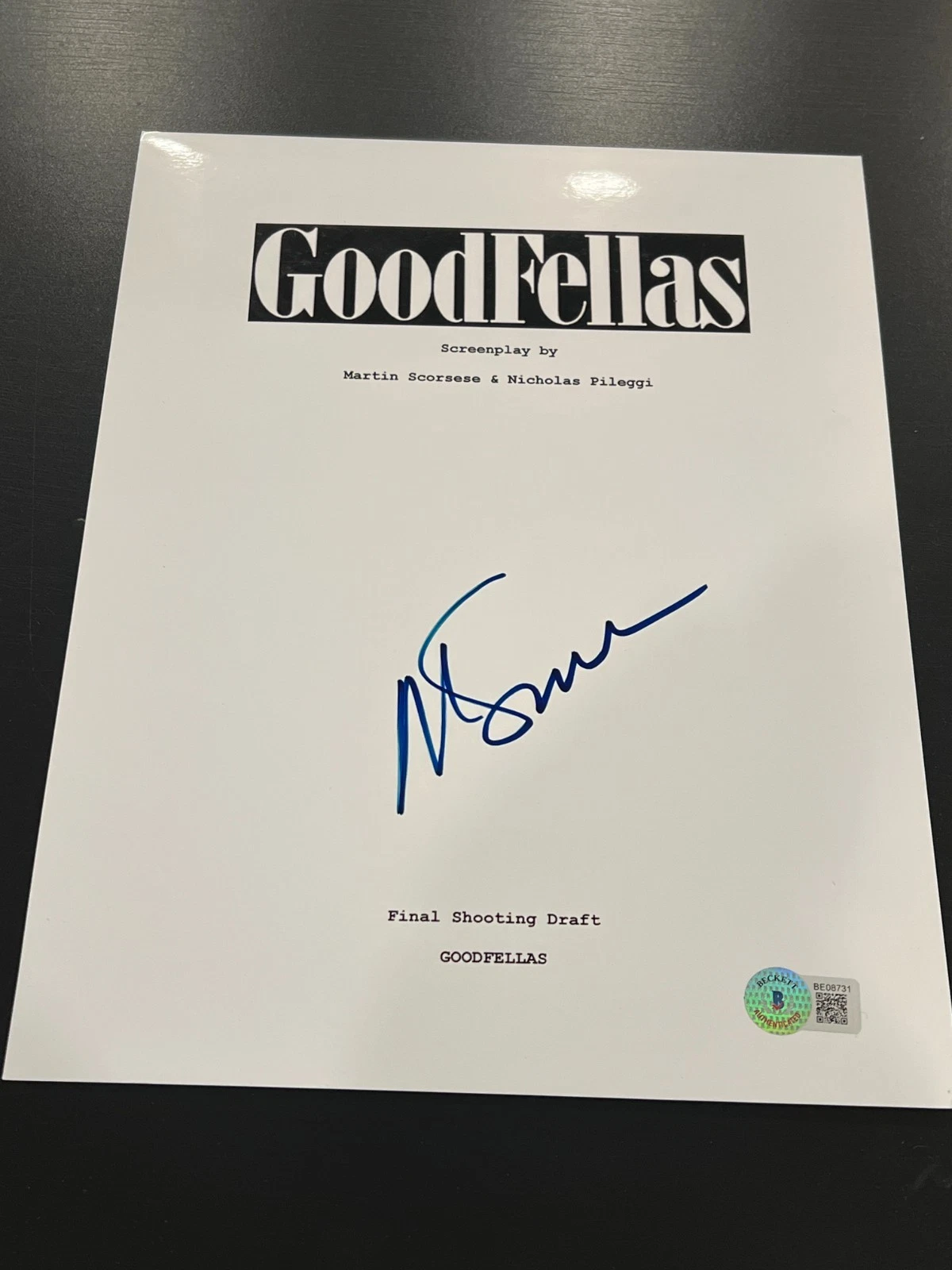 MARTIN SCORSESE SIGNED AUTOGRAPH MOVIE SCRIPT GOODFELLAS BECKETT BAS COA X2