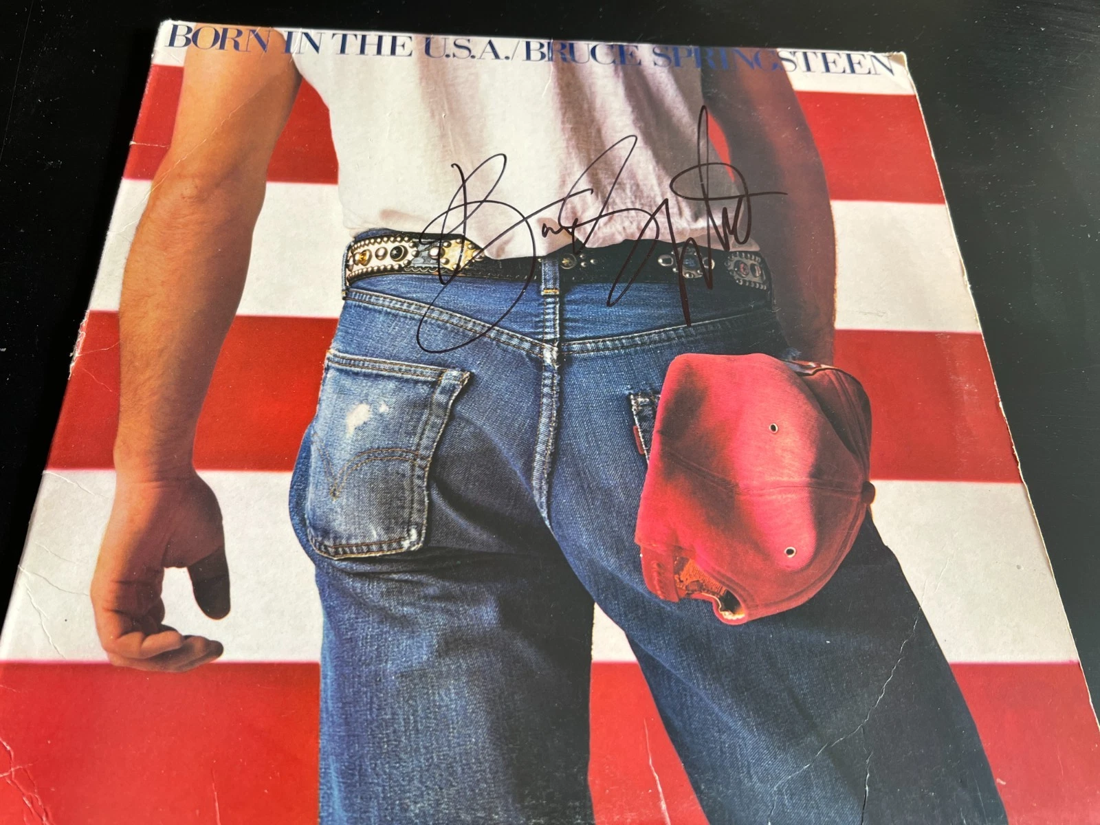 BRUCE SPRINGSTEEN SIGNED AUTOGRAPH ALBUM VINYL BORN IN THE USA BECKETT BAS