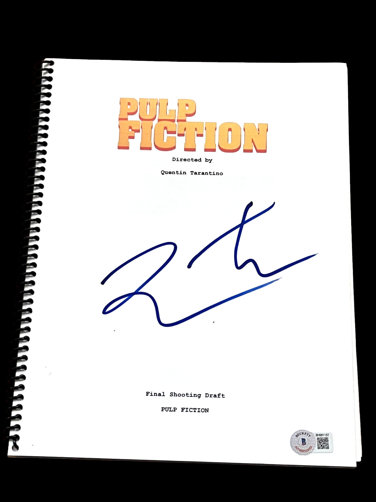 QUENTIN TARANTINO SIGNED AUTOGRAPH MOVIE SCRIPT PULP FICTION BECKETT BAS COA D