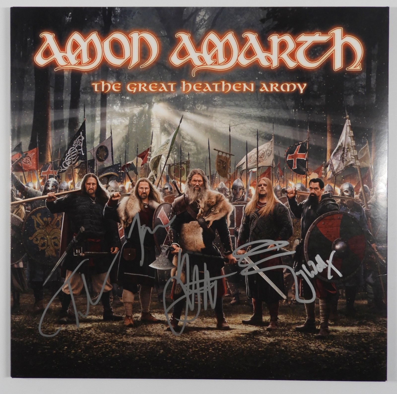 Amon Amarth JSA  Signed Autograph Record Album Vinyl The Great Heathen Army