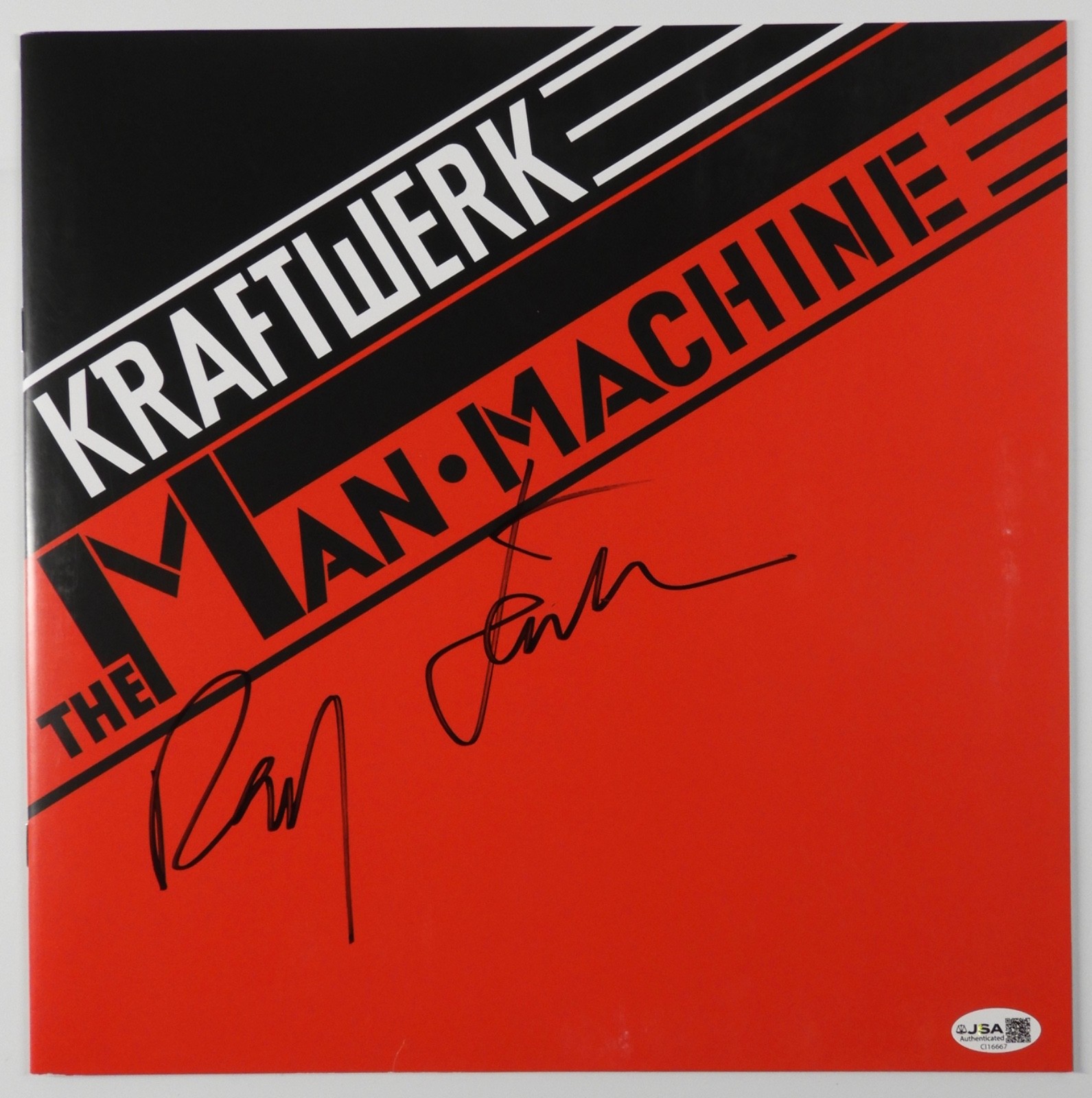 Kraftwerk Ralf Hutter JSA Signed Autograph Record Album Insert The Man Machine