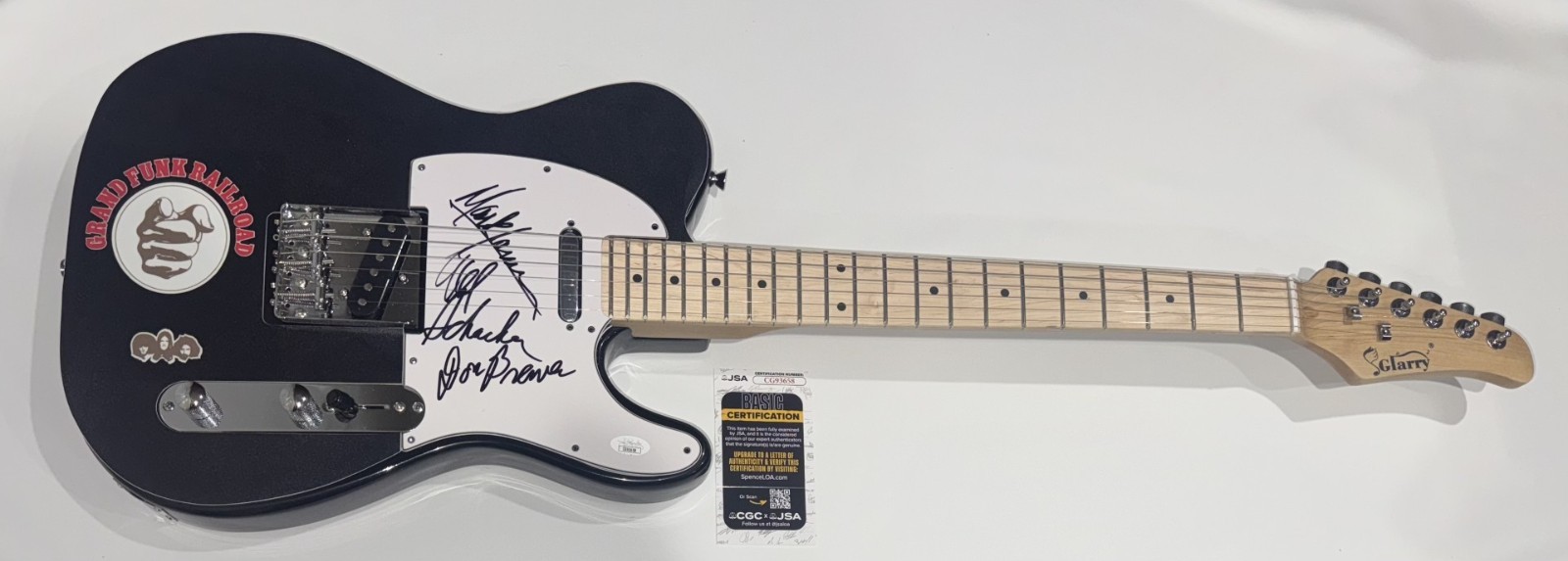 GRAND FUNK RAILROAD SIGNED CUSTOM GUITAR MARK FARNER SCHACHER BREWER JSA COA