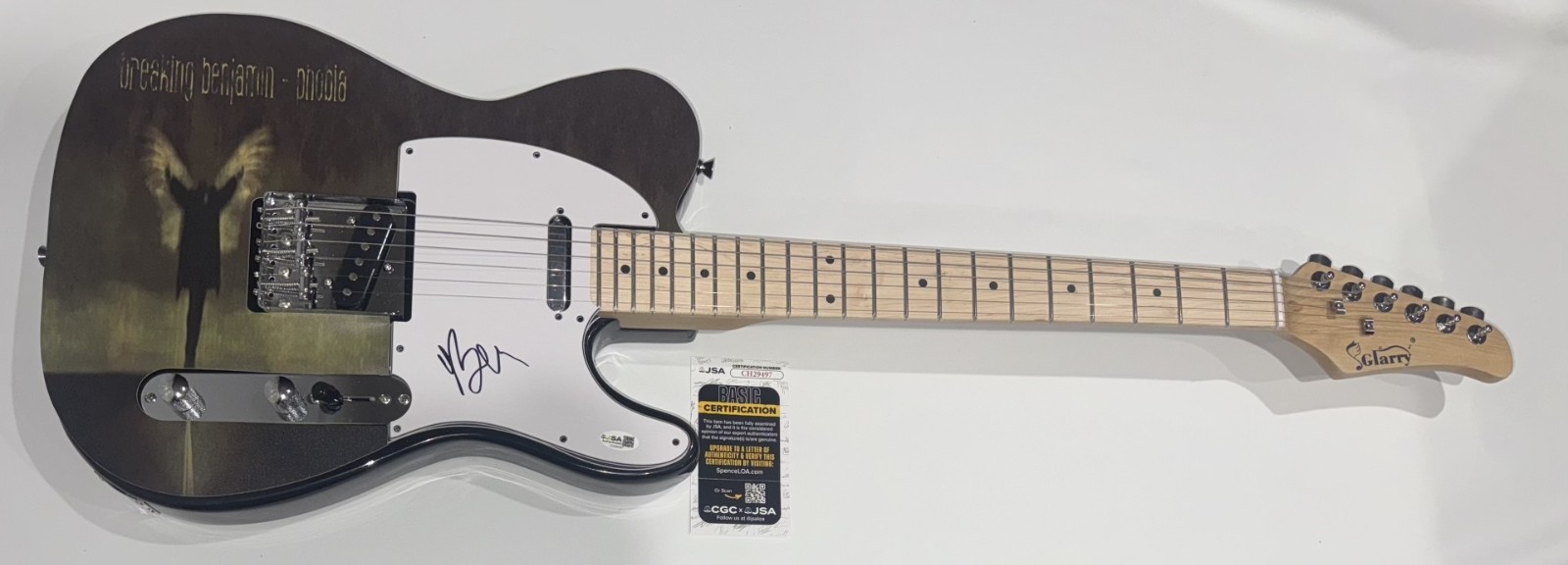 BEN BURNLEY SIGNED CUSTOM BREAKING BENJAMIN PHOBIA ELECTRIC GUITAR JSA COA