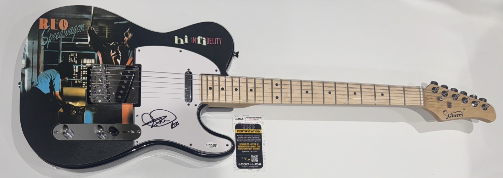 KEVIN CRONIN SIGNED CUSTOM REO SPEEDWAGON HIGH INFIDELITY GUITAR JSA COA