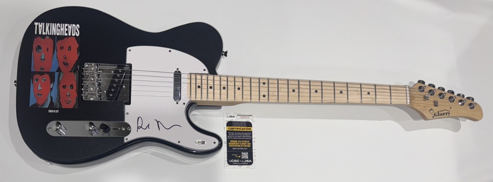 DAVID BYRNE SIGNED CUSTOM THE TALKING HEADS REMAIN IN LIGHT GUITAR JSA COA