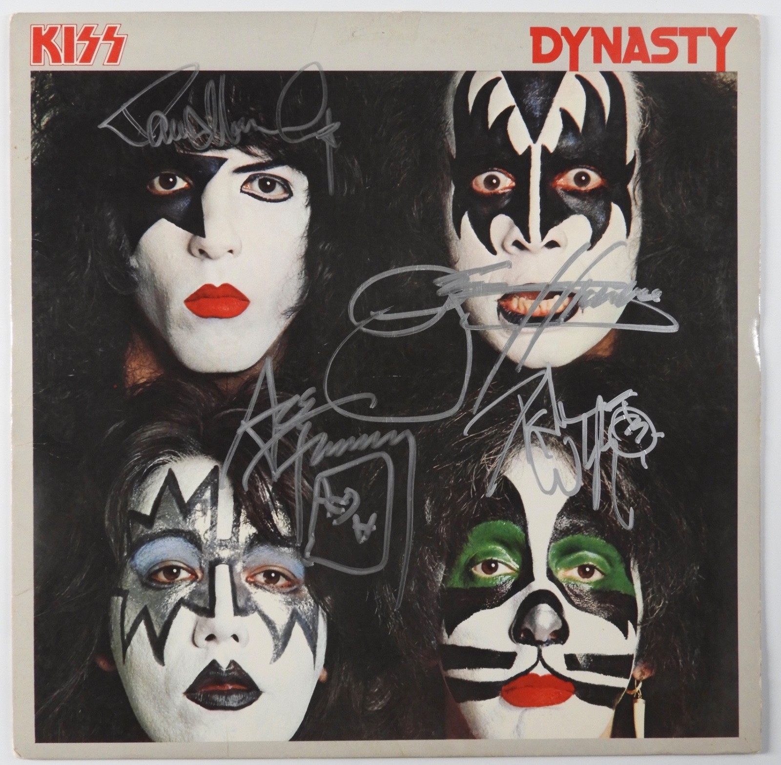 KISS JSA Fully Signed Autograph Album Dynasty Gene Simmons Peter +