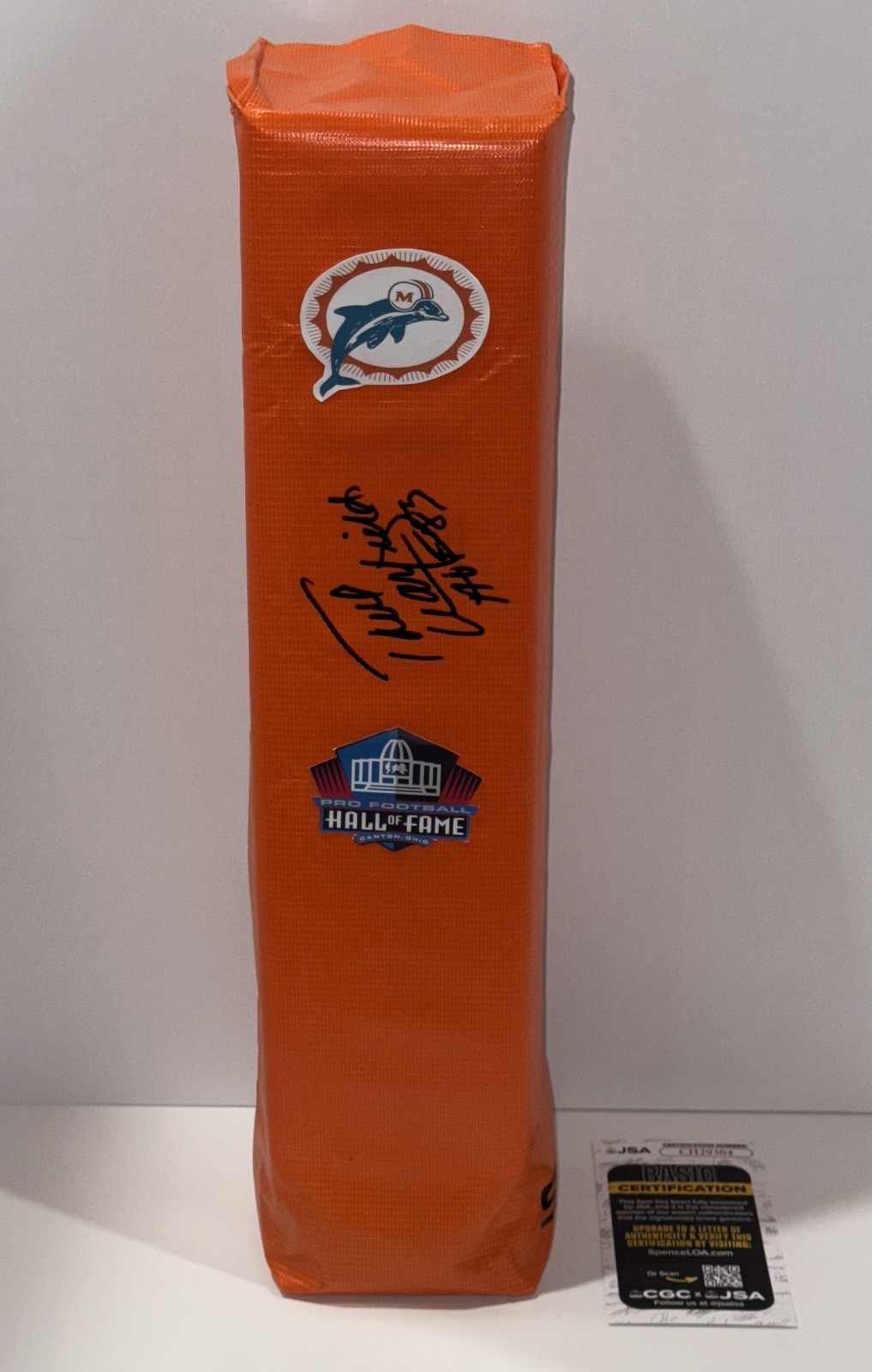 PAUL WARFIELD SIGNED TOUCHDOWN PYLON MIAMI DOLPHINS FOOTBALL HOF JSA COA