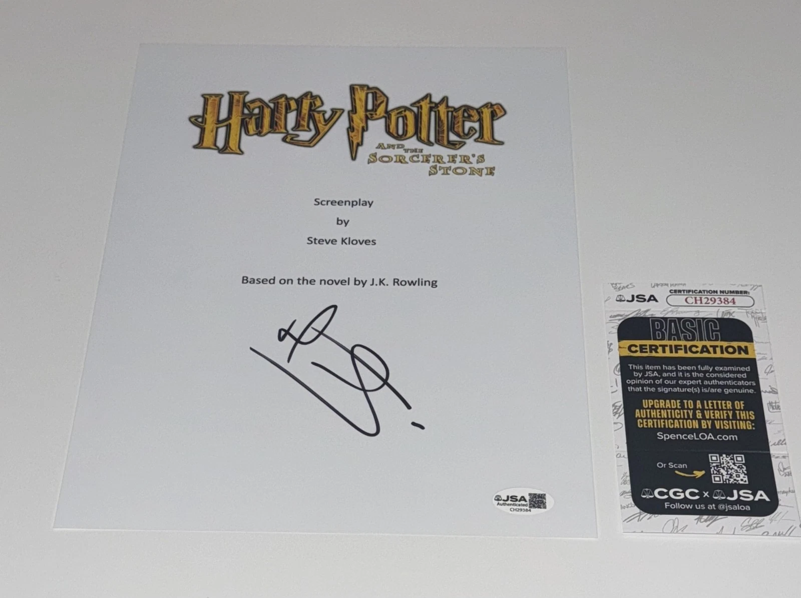 MATTHEW LEWIS SIGNED HARRY POTTER AND THE SORCERER'S STONE MOVIE SCRIPT JSA COA